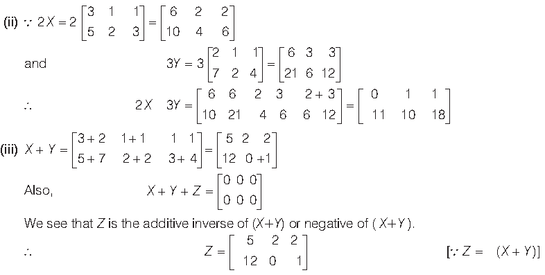 Matrices Class 12 Mathematics Important Questions